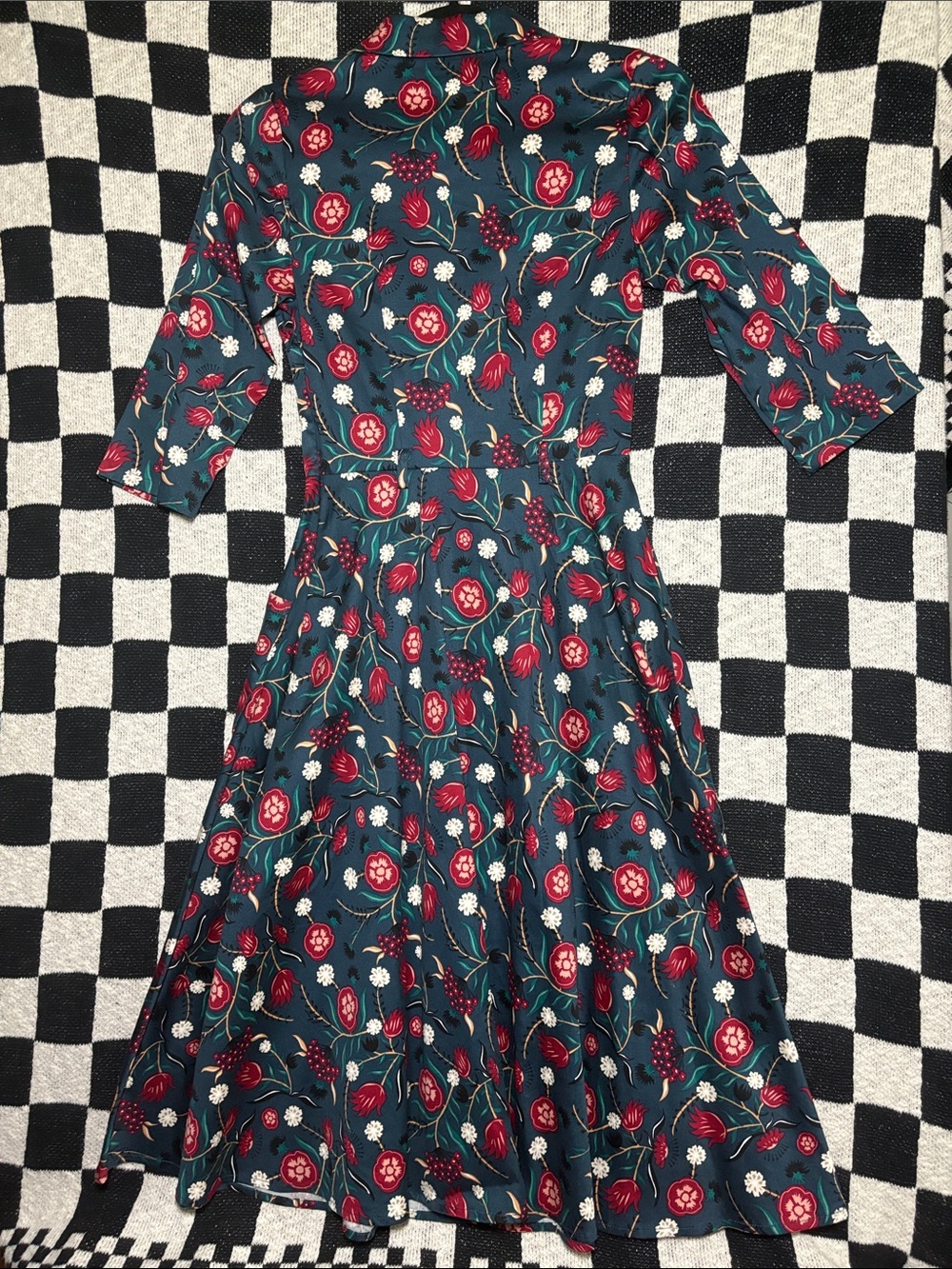 NWT ModCloth x Collectif Darcey Poppy Floral Swing Dress - Picture 9 of 12